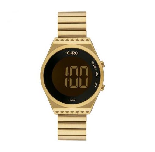 Relógio Euro Feminino EUBJT016AA/4D Digital Slim Dourado