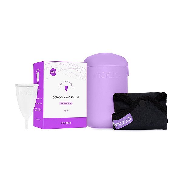 Kit Coletor Menstrual B + Absorvente Reutilizável TAM Normal + Cápsula Esterilizadora Inciclo Lavanda