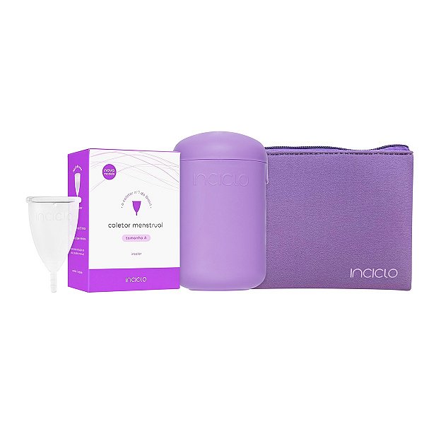 Kit Coletor Menstrual A + Cápsula Lavanda + Necessaire Neoprene Inciclo Lavanda