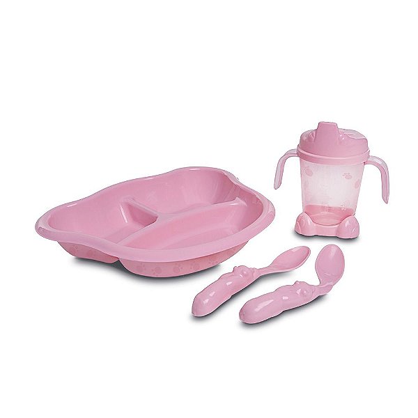 Kit Alimentação Prinscesas Rosa Bebê