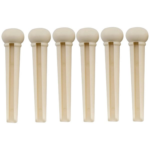 Pino Plástico para Violão Cordas de Aço Branco MXT (6 unids)