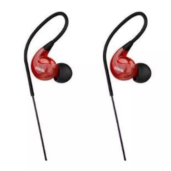 Fone de Ouvido In Ear Vokal Extra Bass E40 Vermelho