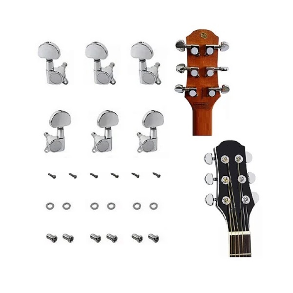 Tarraxa Violão Aço Blindada MXT 3+3 Prata