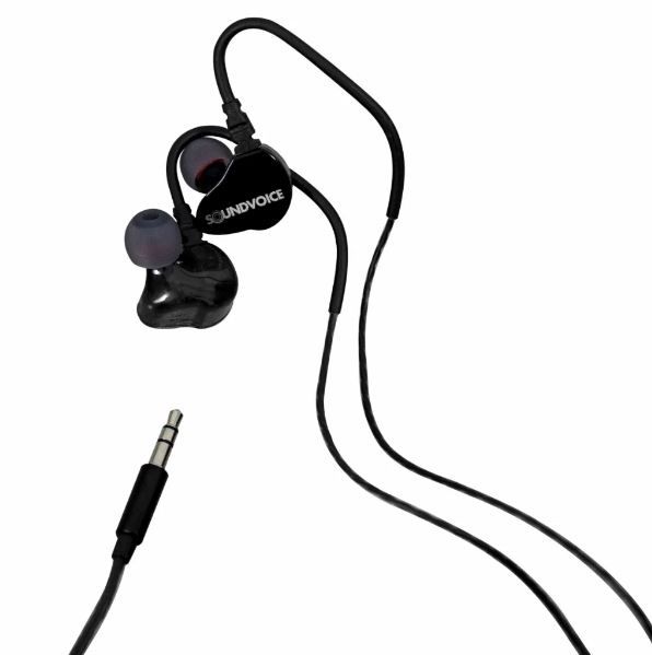 Fone de Ouvido In Ear para Retorno de Palco Soundvoice In-01 Preto