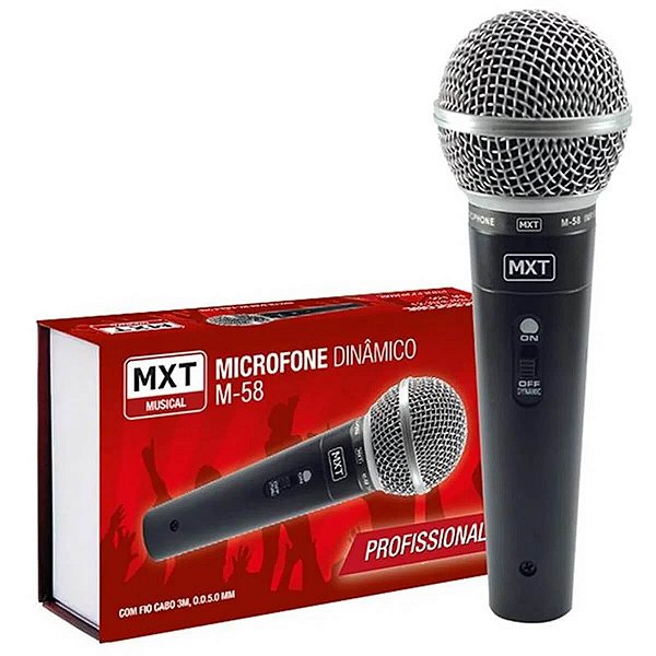Microfone de Mão Dinâmico MXT M-58
