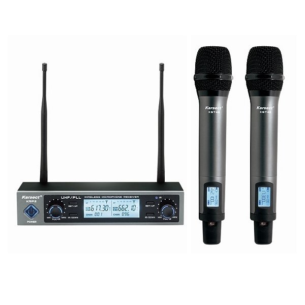 Microfone sem Fio de Mão Duplo Karsect KRP2