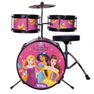 Bateria Acústica Infantil Phoenix Disney Princesas Rosa BID-P2