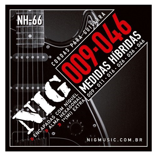 Encordoamento Guitarra .009 NIG Híbrida NH-66