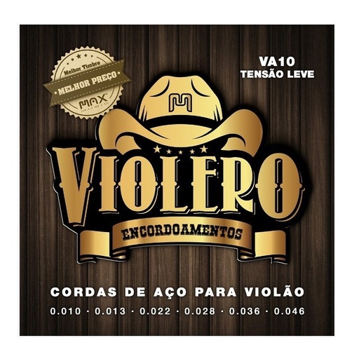 Encordoamento Violão Aço .010 Violero Tensão Leve VA10