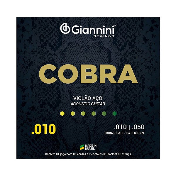 Encordoamento Violão Aço .010 Giannini Cobra GEEFLE