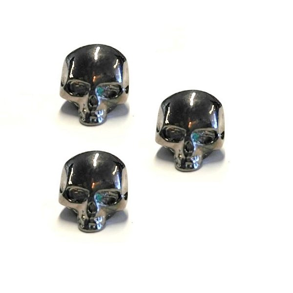 Knob de Guitarra Metal Caveira Preto KB12344 (3 Unids)