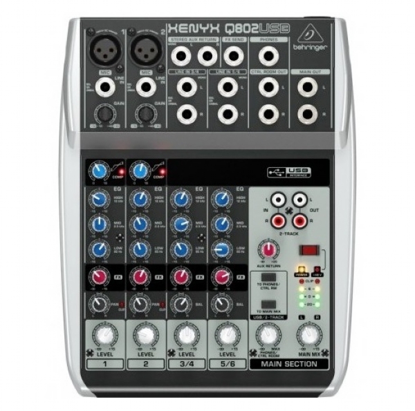 Mesa de Som 08 Canais Behringer Xenyx Q802 USB