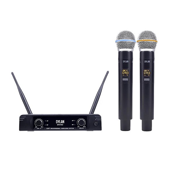 Microfone sem Fio de Mão Duplo Dylan DW602 Max