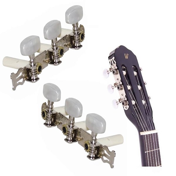 Tarraxa Violão Nylon Pino Grosso Dolphin Cromada