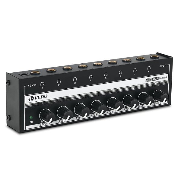Amplificador para Fone de Ouvido 8 Canais Vedo HA 800-P