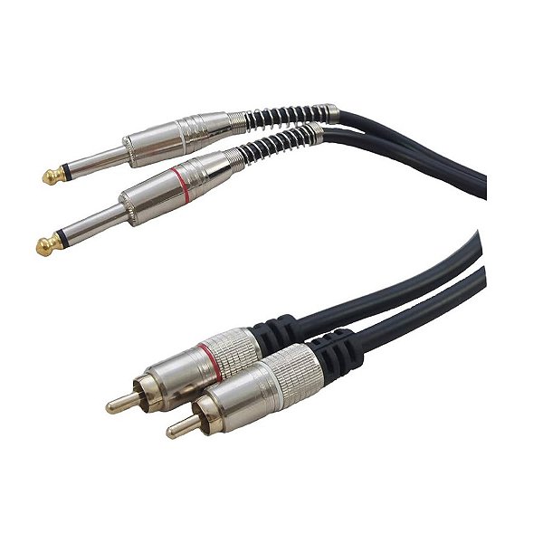 Cabo 2 RCA / 2 P10 Mono 1,8 Metro Zad Som 15227P