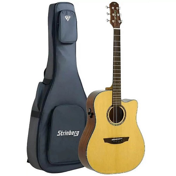 Violão Eletroacústico Aço Folk Strinberg Diamond DD3SC RT NS