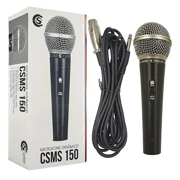 Microfone de Mão Dinâmico Custom Sound CSMS 150