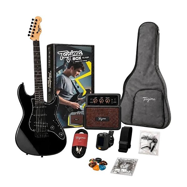 Kit Guitarrista Iniciante Tagima Box TG520 Preta