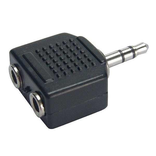 Plug Adaptador 1 P2 Stereo / 2 P2 Fêmea Stereo
