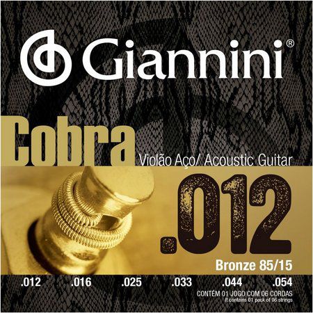 Encordoamento Violão Aço .012 Giannini Cobra GEEFLKS