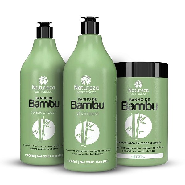 Kit  Bambu Natureza Cosmético ( Sham + Cond + Másc )