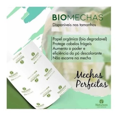 Papel P/ Mechas Biomechas Biodegradável 11x47cm Natureza