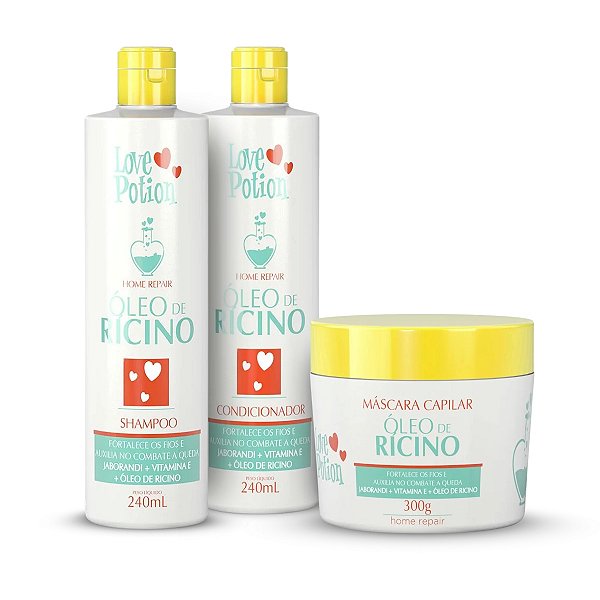 Kit Home Care Crescimento Capilar Óleo De Rícino Love Potion