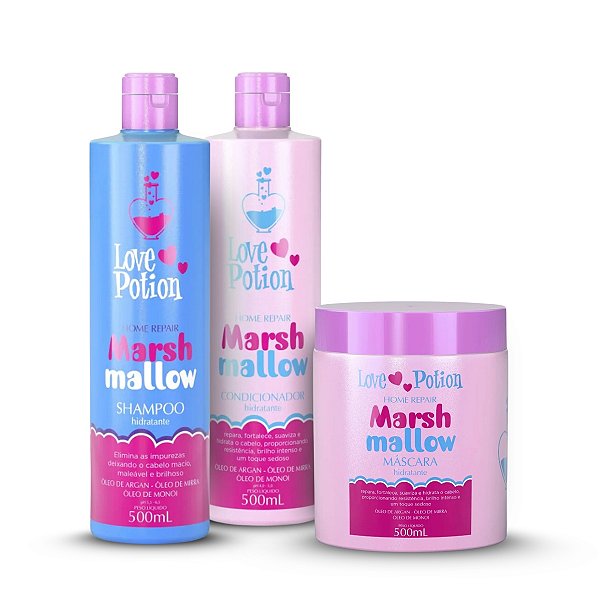 Kit Home Care Hidratação Intensa Marshmallow Love Potion - 3 PASSOS