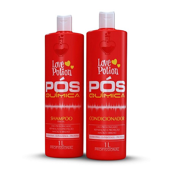 Kit PÓS QUÍMICA Capilar 2x1l Reparação E Proteção Love Potion 2l