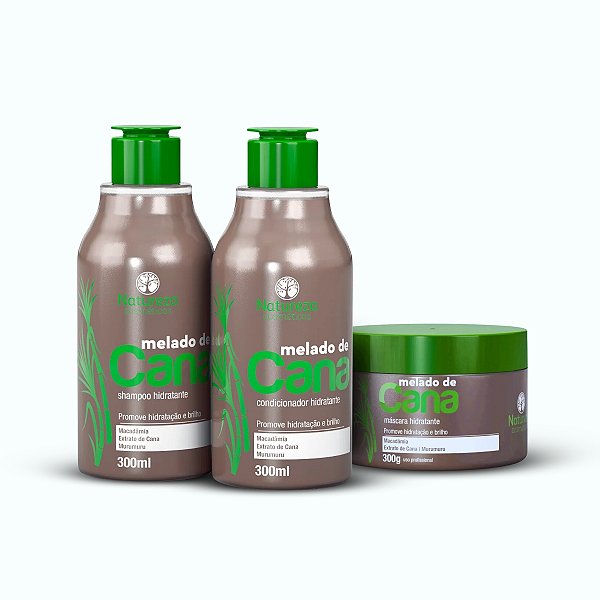 Kit Home Care Melado De Cana 300ml 3 Passos Natureza Cosméticos