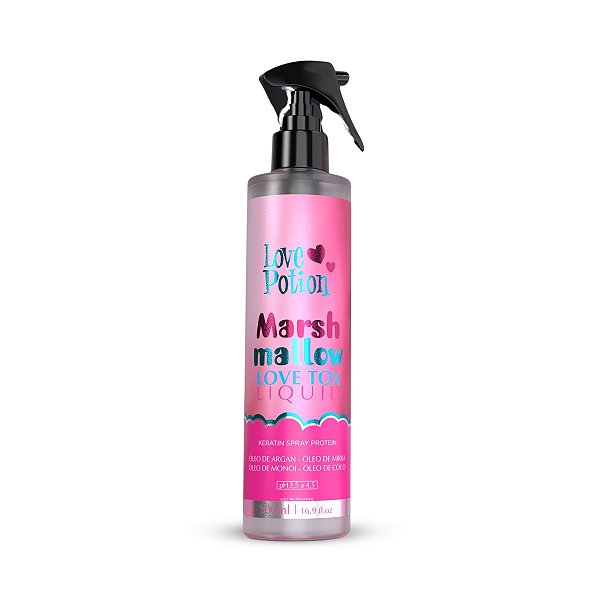 Keratina Spray Marshmallow LOVE TOX 500ml Anti-Frizz e Efeito Espelhado Love Potion