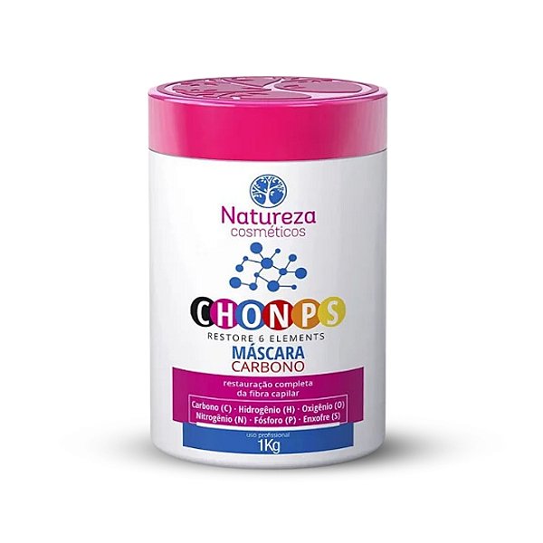 MÁSCARA CARBONO CHONPS 1KG - Restauração Completa da Fibra Capilar - Natureza Cosméticos