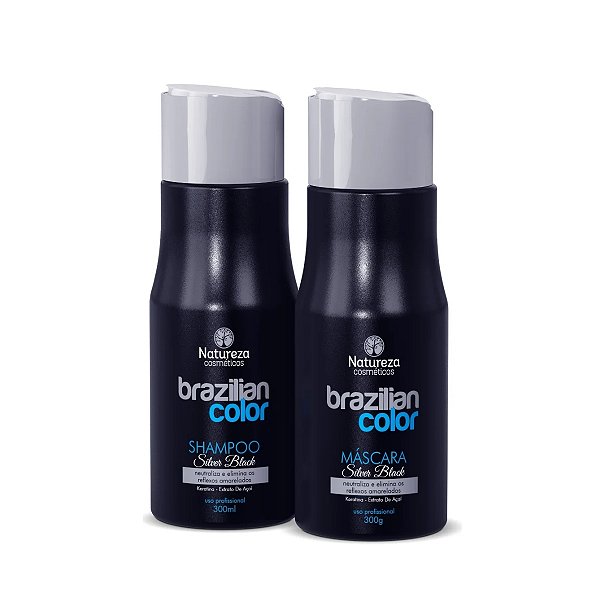 Kit Shampoo E Máscara MATIZADORA SILVER BLACK Natureza​ (Efeito Cinza)