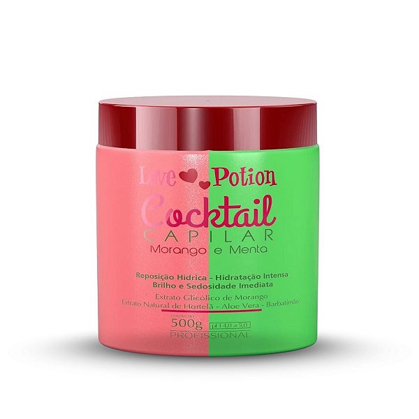 Máscara Hidratante Capilar 500g COCKTAIL MORANGO E MENTA Love Potion
