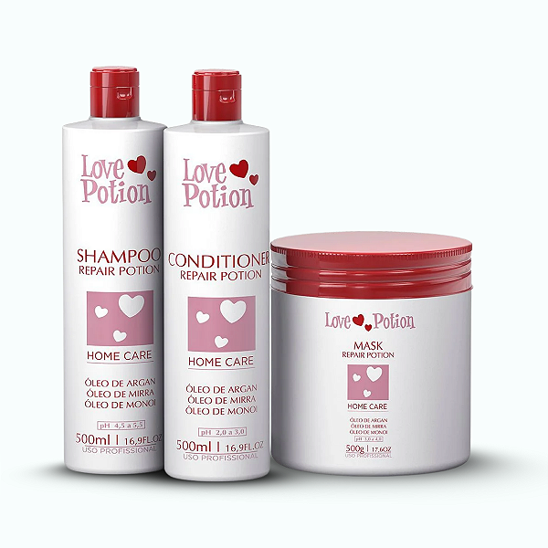 Kit Repair Potion Reconstrução Capilar Love Potion - 3 PRODUTOS
