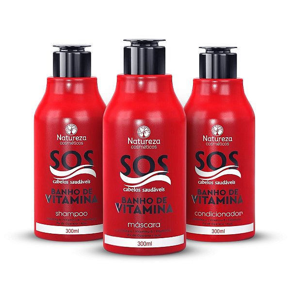 Kit Home Care Sos Banho Vitamina Natureza Cosméticos 3x300ml
