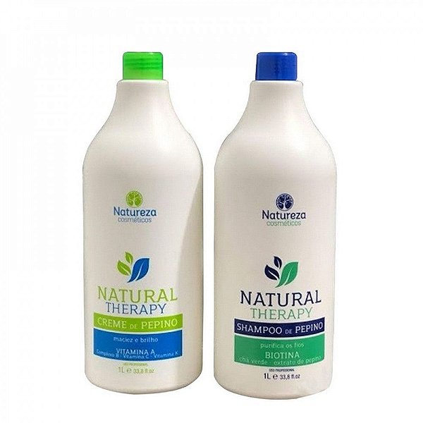 Kit Shampoo E Creme De Pepino Natureza Natural Therapy 1l