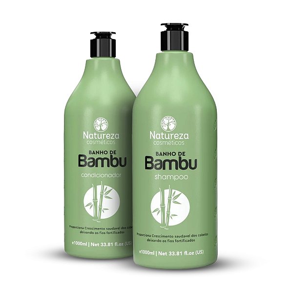 Kit Banho De Bambu Revitalizante Shampoo + Condicionador 1L Natureza Cosméticos