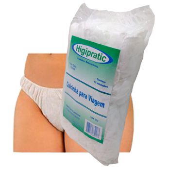 Calcinha Descartável Higipratic Viagem Tnt Gr20 - Pct 12un