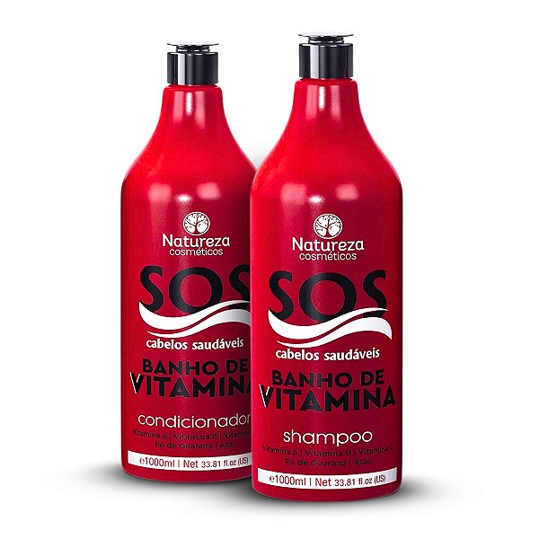 Kit SOS Banho de Vitaminas 1L (Shampoo + Condicionador) Natureza Cosméticos
