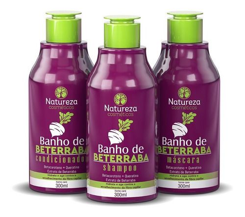 Kit Hidratação Home Care Beterraba 300ml Natureza Cosméticos
