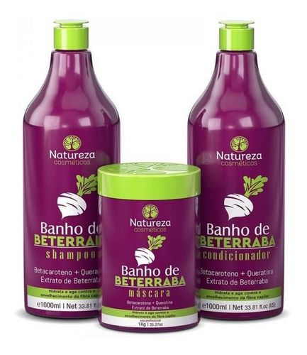 Kit Hidratação Anti Envelhecimento Beterraba Natureza Cosméticos