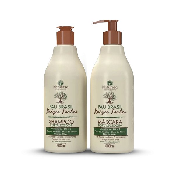 Kit Fortalecedor Capilar Pau Brasil Raízes Fortes (Shampoo + Máscara) Natureza Cosmético