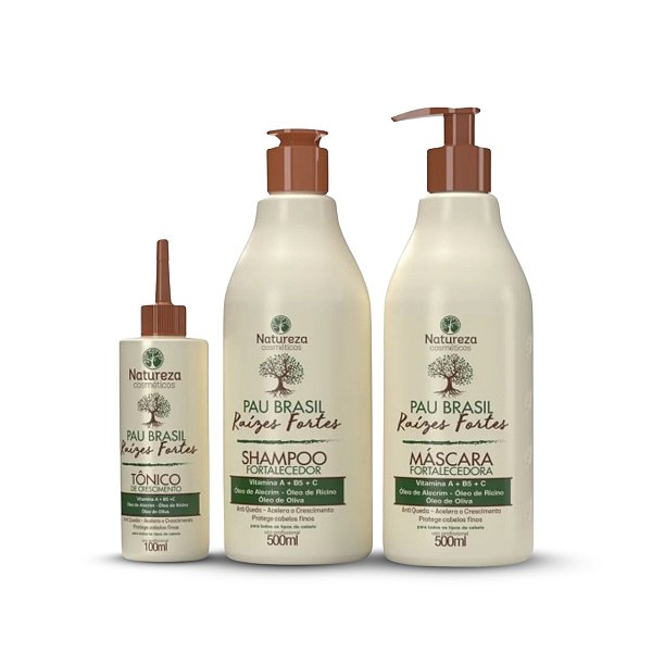 Kit Fortalecedor Pau Brasil Raízes Fortes Natureza Cosmético