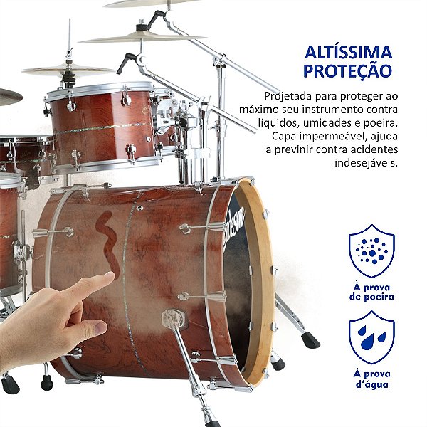 Capa de Proteção para Bateria Acústica / Eletrônica - Dupla face - Anti UV - Cover