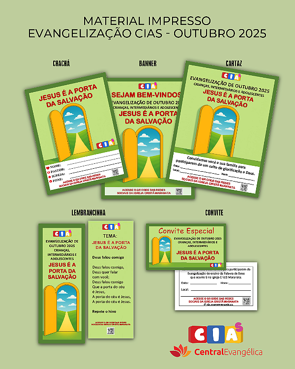 KIT promocional de evento: EVANGELIÇÃO DE CIAS - ICM - OUTUBRO 2025
