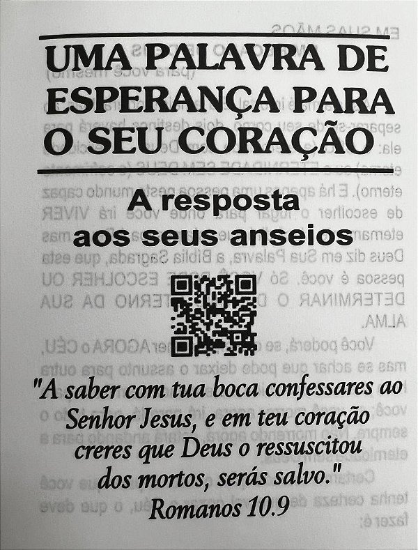 Folheto de Evangelização ICM - Uma Palavra de Esperança - MODELO NOVO