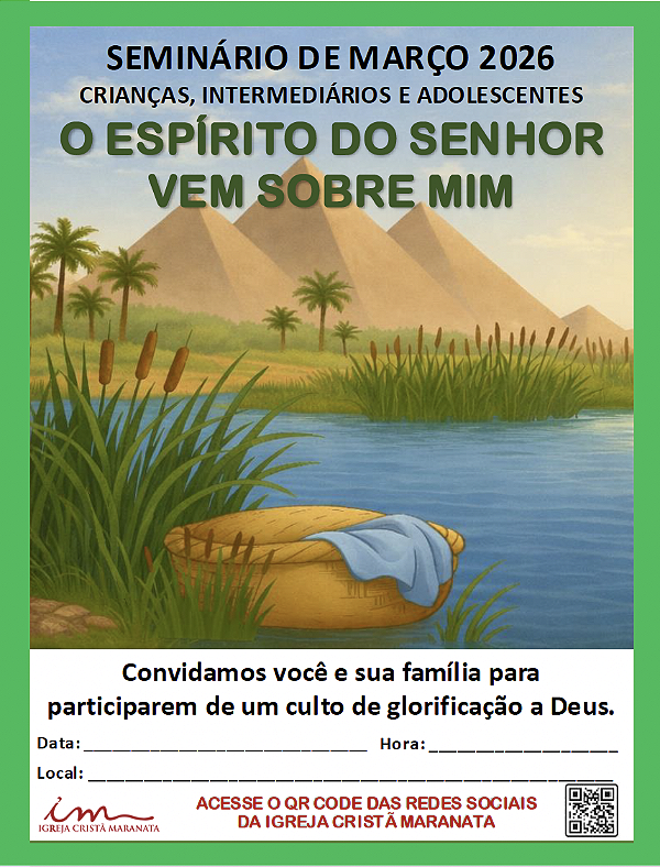 Cartaz (Informativo para evento): Evangelização de CIAs - MARÇO 2026 - 05 Unidades