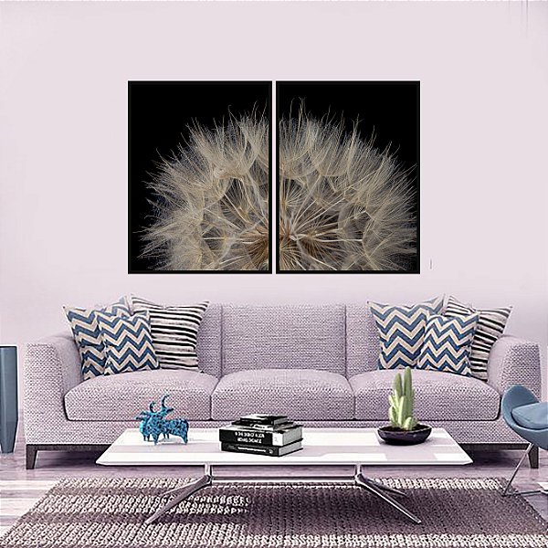 DENTE DE LEÃO - SEMENTES DO VENTO - Composição com 2 Quadros